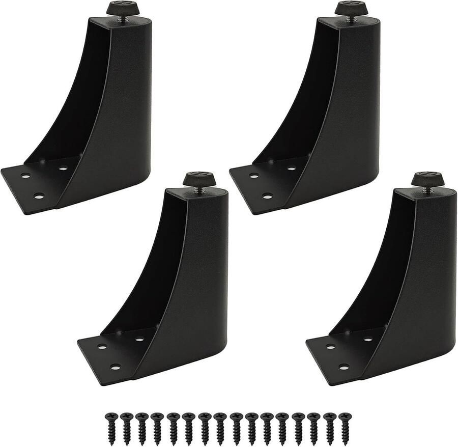 Metalen meubelpoten 4 stuks zwart 15 cm