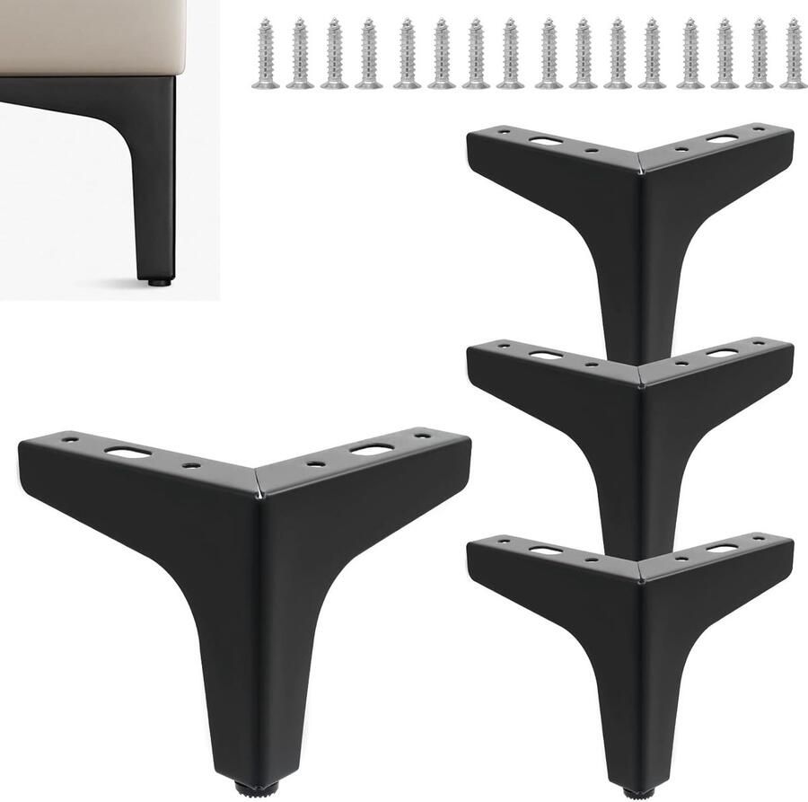 Metalen meubelpoten duurzaam en multifunctioneel set van 4 ijzer