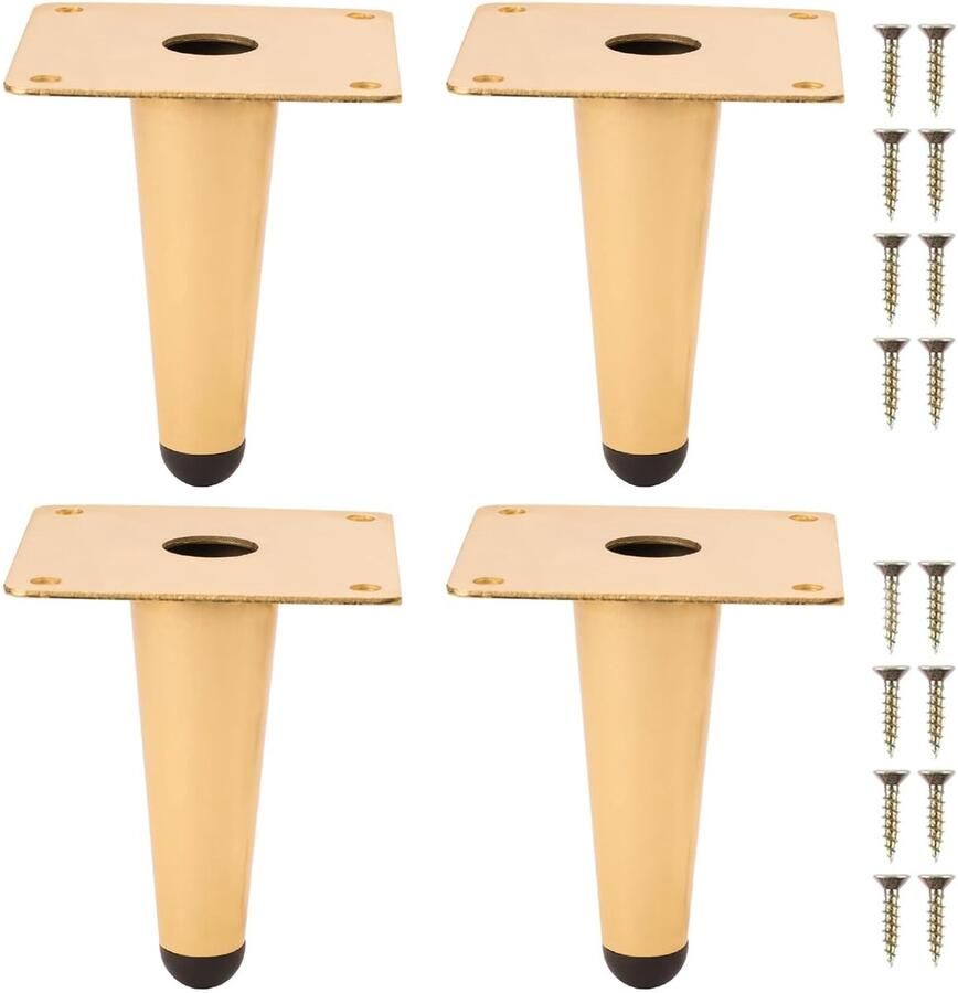 Metalen meubelpoten robuust en duurzaam set van 4 roestvrij staal