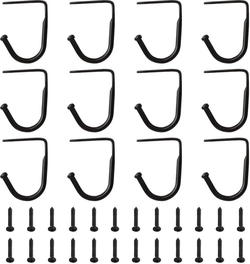 Metalen onder kast haak opslagsysteem 12 stuks zwart voor keuken en badkamer