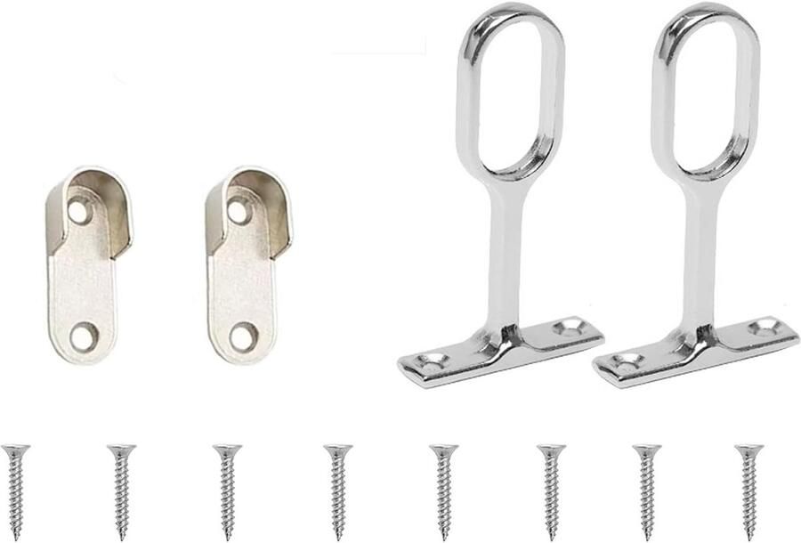 Metalen ovale kledingstanghouder voor kledingrekken ovale kastbuislagers zinklegering ovale kledingkast kledingrekhouder voor kledingkast 4 stuks Tokaneit