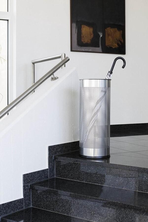 Metalen paraplubak 285 liter Zilver