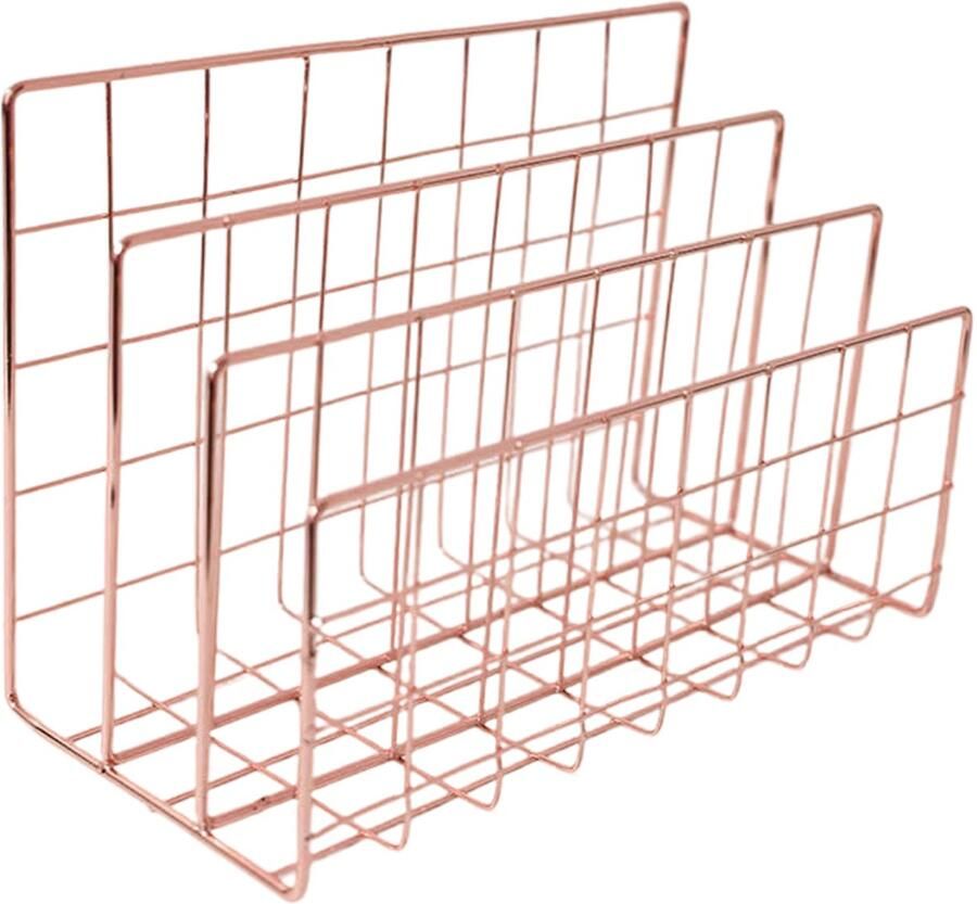 Peysaitr Metalen Post- en Documentenorganizer 3 Verdelingen Bureau Sorter (Goud Zwart)