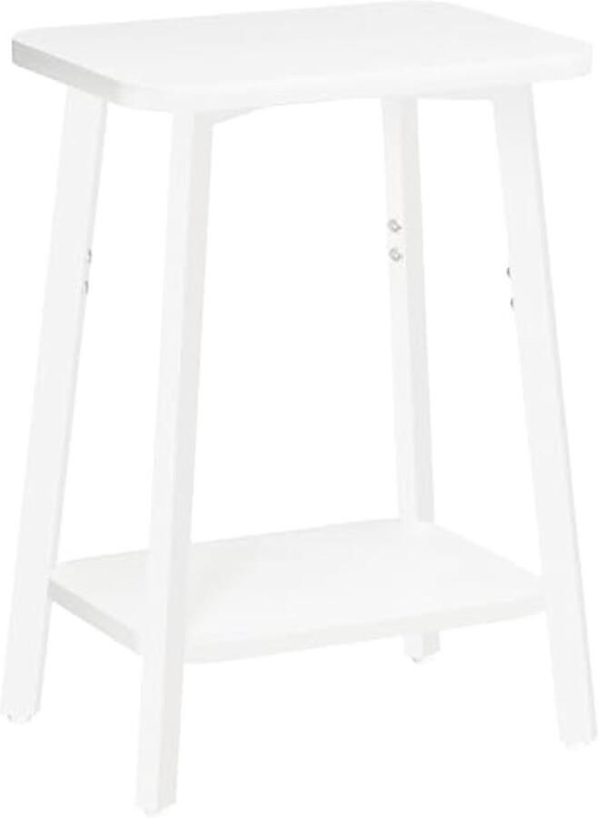 Metalen rechthoekige bijzettafel salontafel nachtkastje met uitschuifbaar opvouwbaar voor kleine – wit