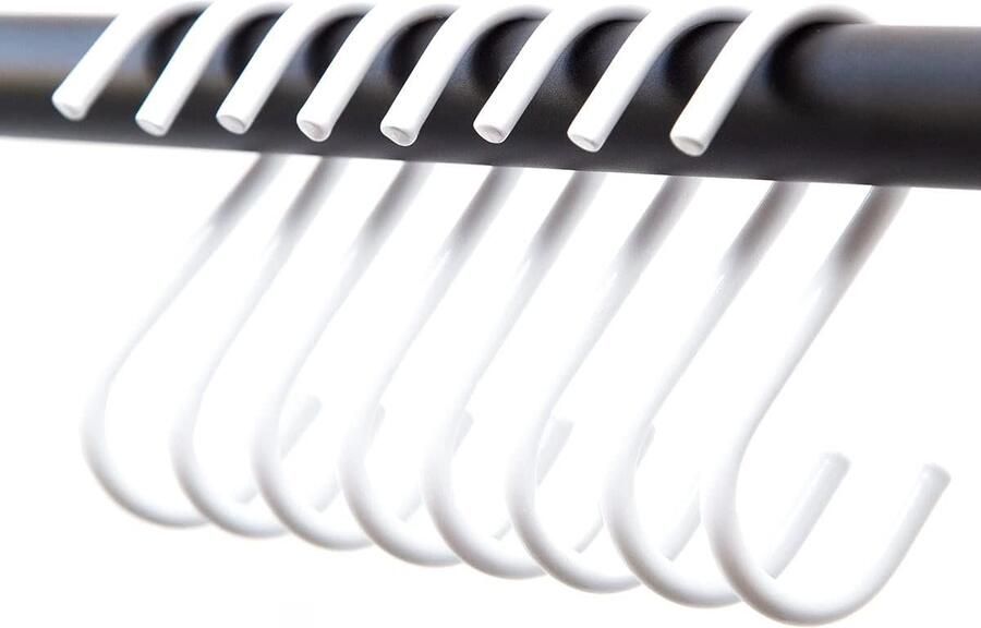 Metalen S-haken veelzijdig voor huishouden 8 stuks wit 90 x 45 mm