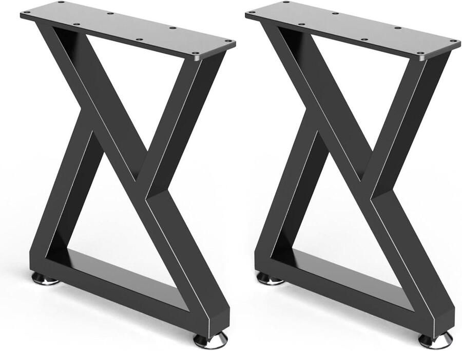 Metalen salontafel poten set van 2 Zwaar belastbare industriële doe-het-zelf meubels Zwart Ontbijt bar standaard Bank eettafel poten Stevig en stabiel Z-type 30×41.5 cm