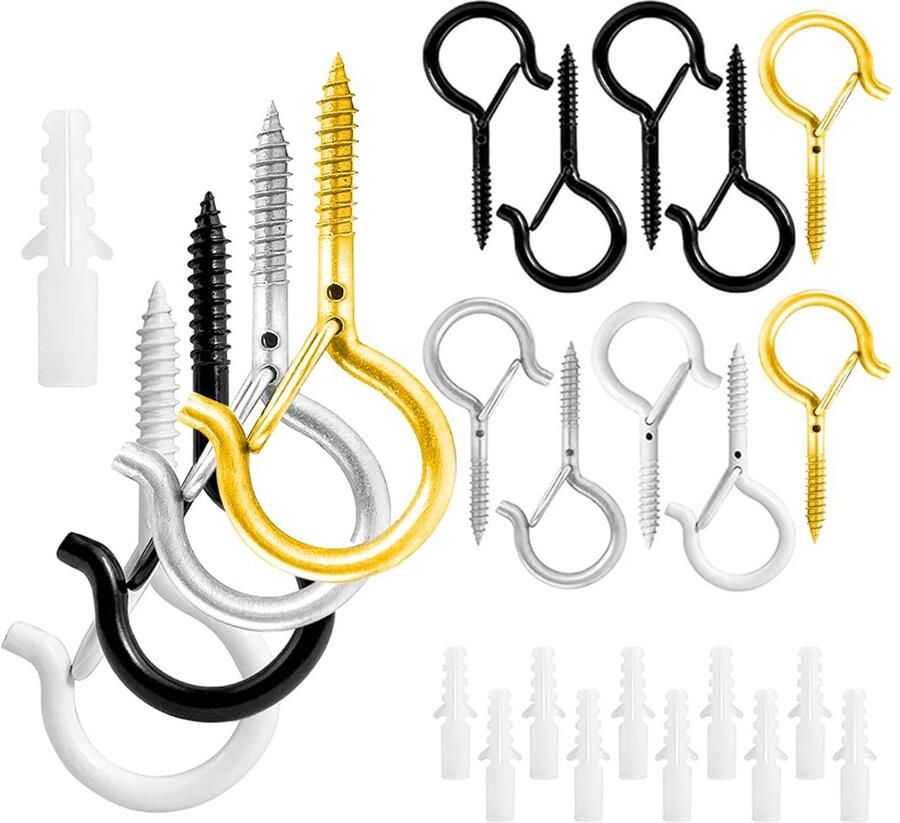 Metalen schroefhaken voor lampen en decoraties 10 stuks