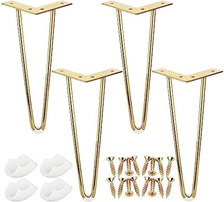 Metalen tafelpoten 30 cm Haarspeld poten voor Meubels Gouden Meubelpoten voor DIY Projecten