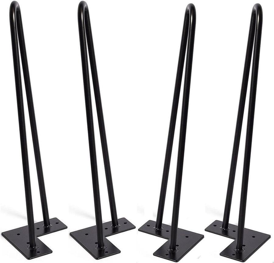 Metalen tafelpoten heavy duty geschikt voor meubels 2 stuks zwart 45 5 cm