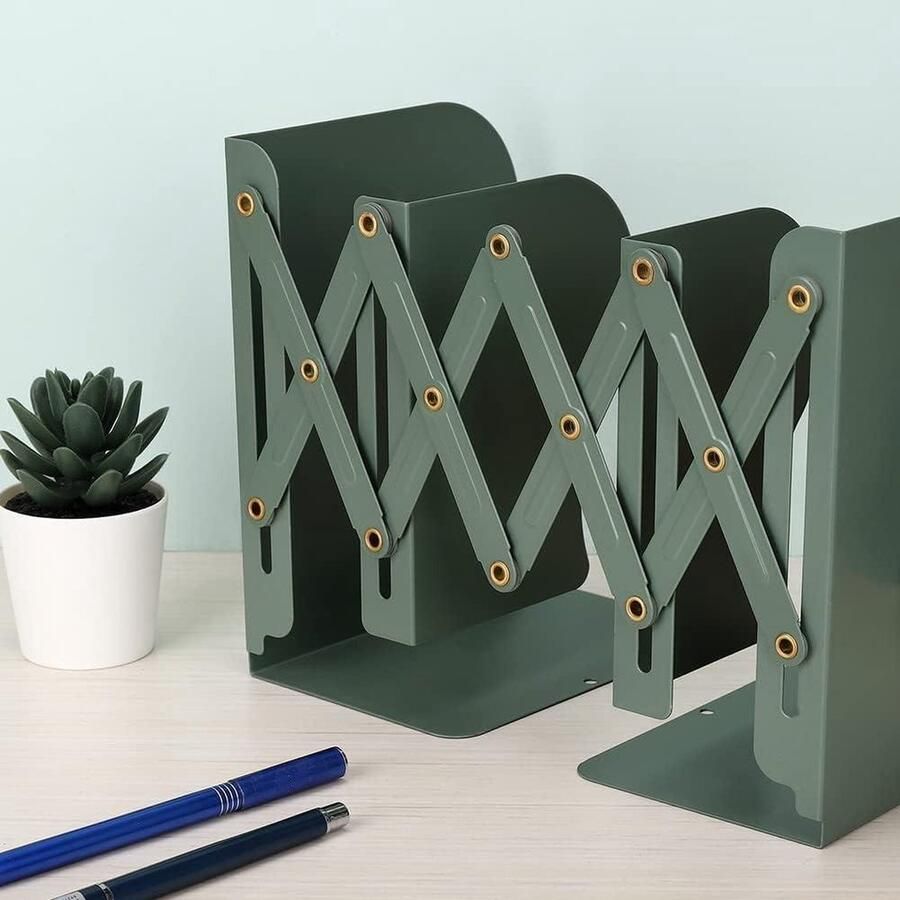 Metalen verstelbare boekensteunen voor kinderen Boekenhouder voor boekenrek Groen FLEXIMORE Verstelbare laptophouder Bureau laptopstandaard met ventilatie