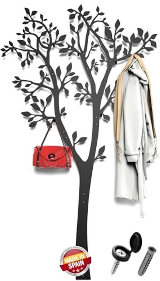 Metalen Wandkapstok 170x107cm voor Kleding 7 Haken Weerbestendige Kapstok voor Keuken Kinderkamer Badkamer