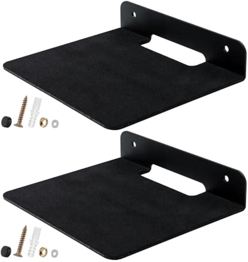 Metalen wandplank 6 inch Zwevende plank met EVA-pad voor technologie en decoratie