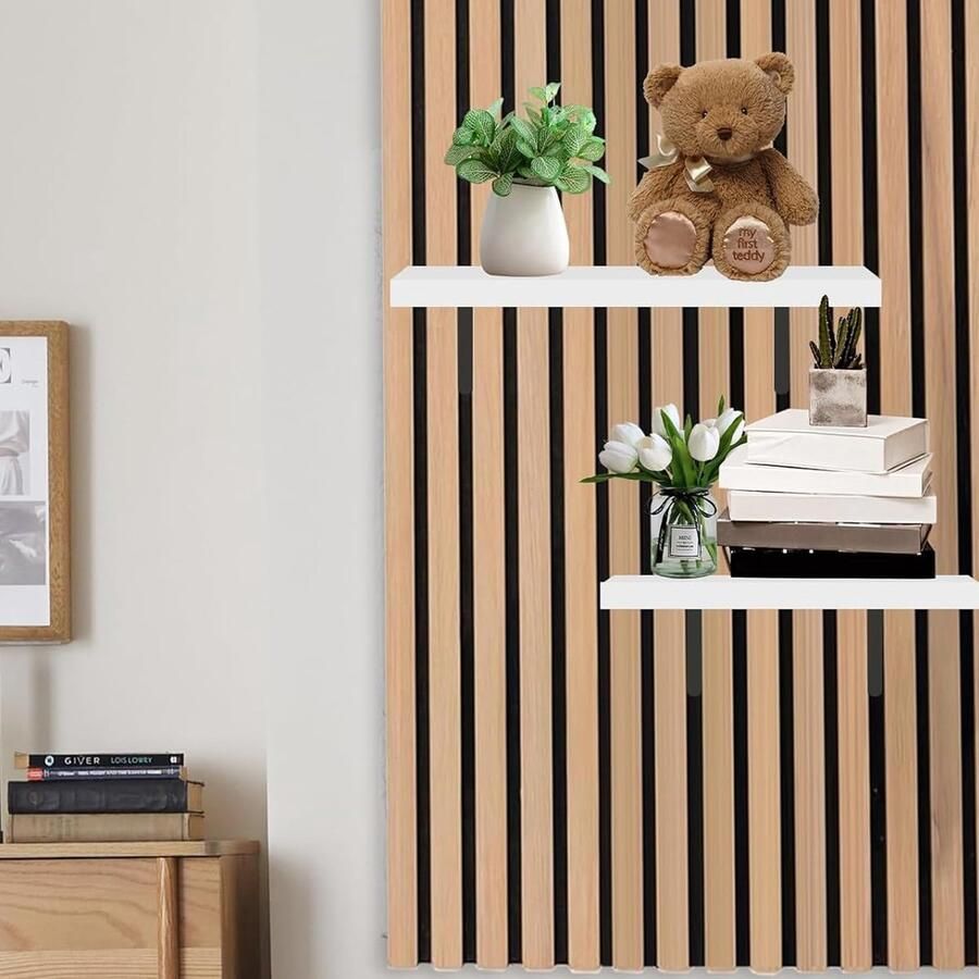 Metalen wandrek modern en elegant 1 stuk wit sterk metaal