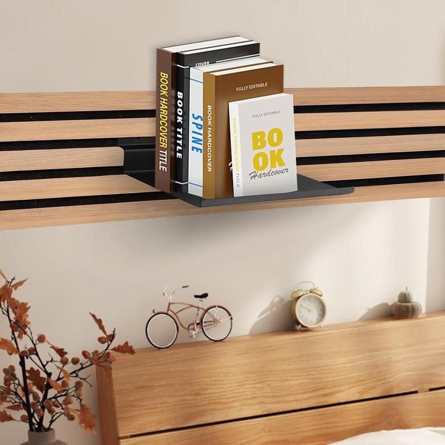 Metalen wandplank stijlvol en functioneel 1 stuk zwart hoogwaardig metaal