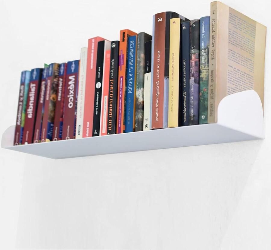 Metalen Wandplank voor Boeken Aesthetic Room Decor 1 stuk Wit 60 cm