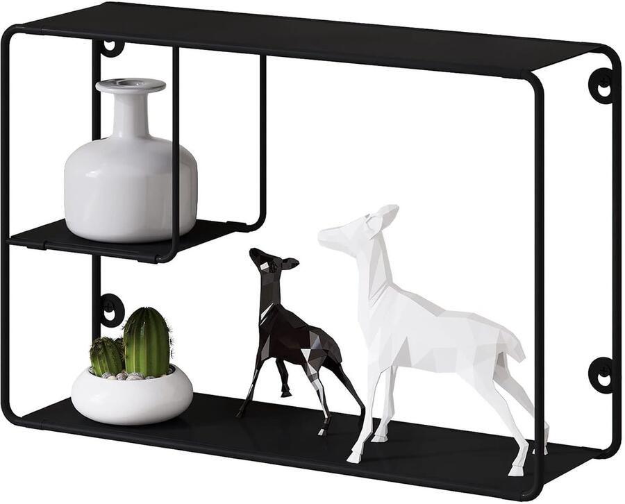 Metalen wandrek compact en decoratief 1 stuk zwart staal