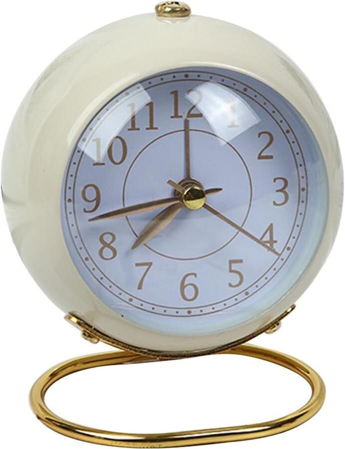 Metalen wekker eenvoudig ontwerp batterijwekker nachtkastje tafelklok voor zware slapers (blauw)