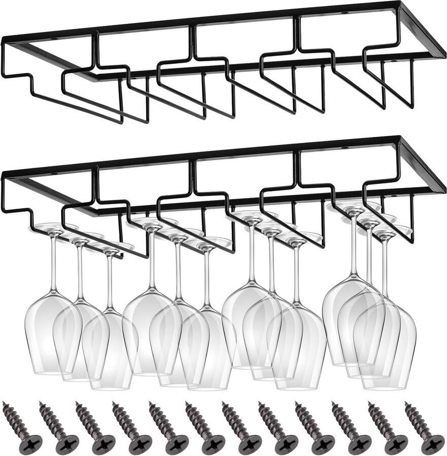 Metalen wijnglashouder voor onder de kast Ruimtebesparend en stijlvol