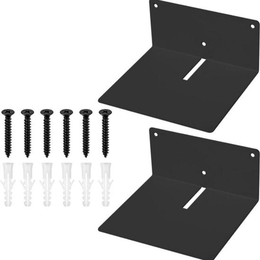 Metalen Zwevende Planken Wandplanken voor boeken en decoratie 2 stuks Zwart Metalen
