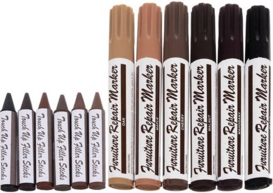 Meubel reparatie stiften Meubelmarker Edding meubelmarker Meubel reparatie stiften Houtstift Meubel reparatie set Meubelstift Laminaat reparatieset -12 stuks