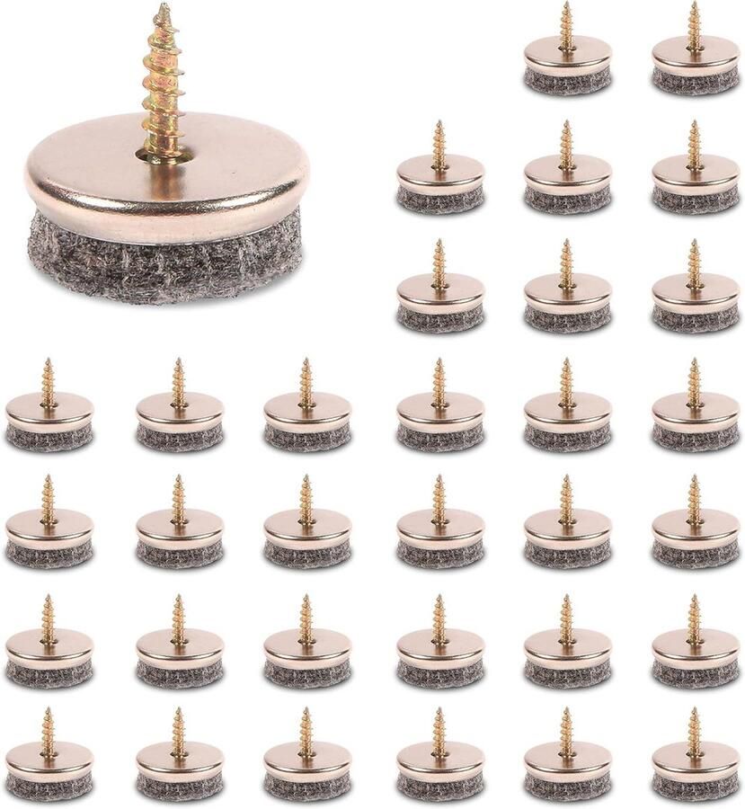 Meubel viltdoppen Diameter van 22 mm 5 mm dik. Eenvoudige schroefmontage. Ideale vloerbeschermers
