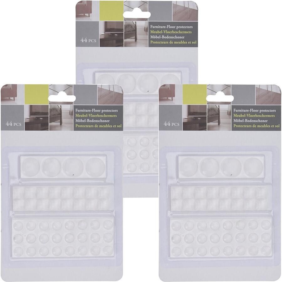 Meubel vloerbeschermers van vinyl 132x delig antislip wit zelfklevend