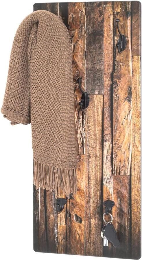 Meubel wandgarderobe MDF natuur-zwart 5 x 30 x 70