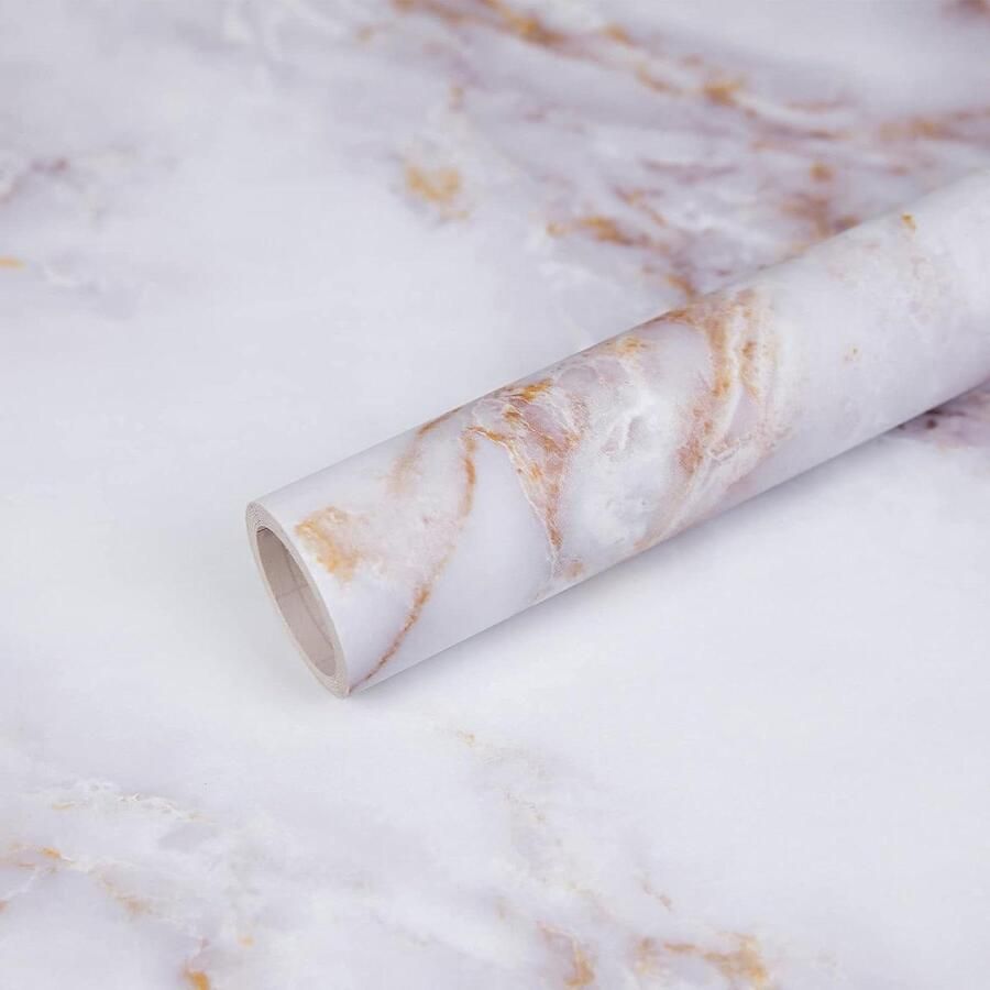Meubelfolie marmer effect Zelfklevend Decoratieve folie voor keukenkasten Waterdicht Plakfolie voor meubels Marmer en graniet look 90 x 500 cm Keukenfolie Stickers Voor doe-het-zelf Keukenrenovatie