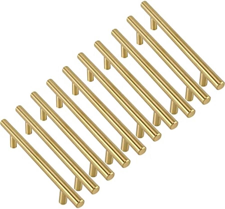 Meubelgreep 10 stuks van roestvrij staal Goudkleurige handgrepen voor keuken en deur 192 mm afstand