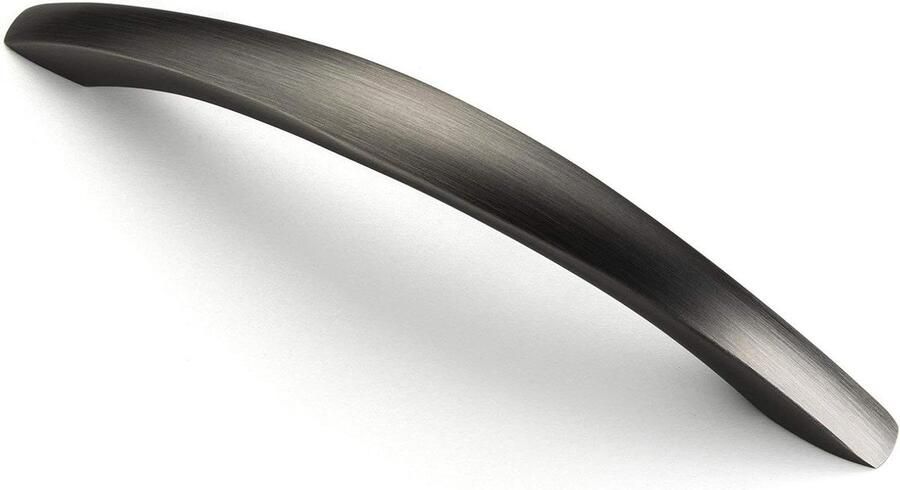 Meubelgreep Boorgatafstand 128 mm RVS-optiek donker Gebogen handgreep Set van 10 DEJA