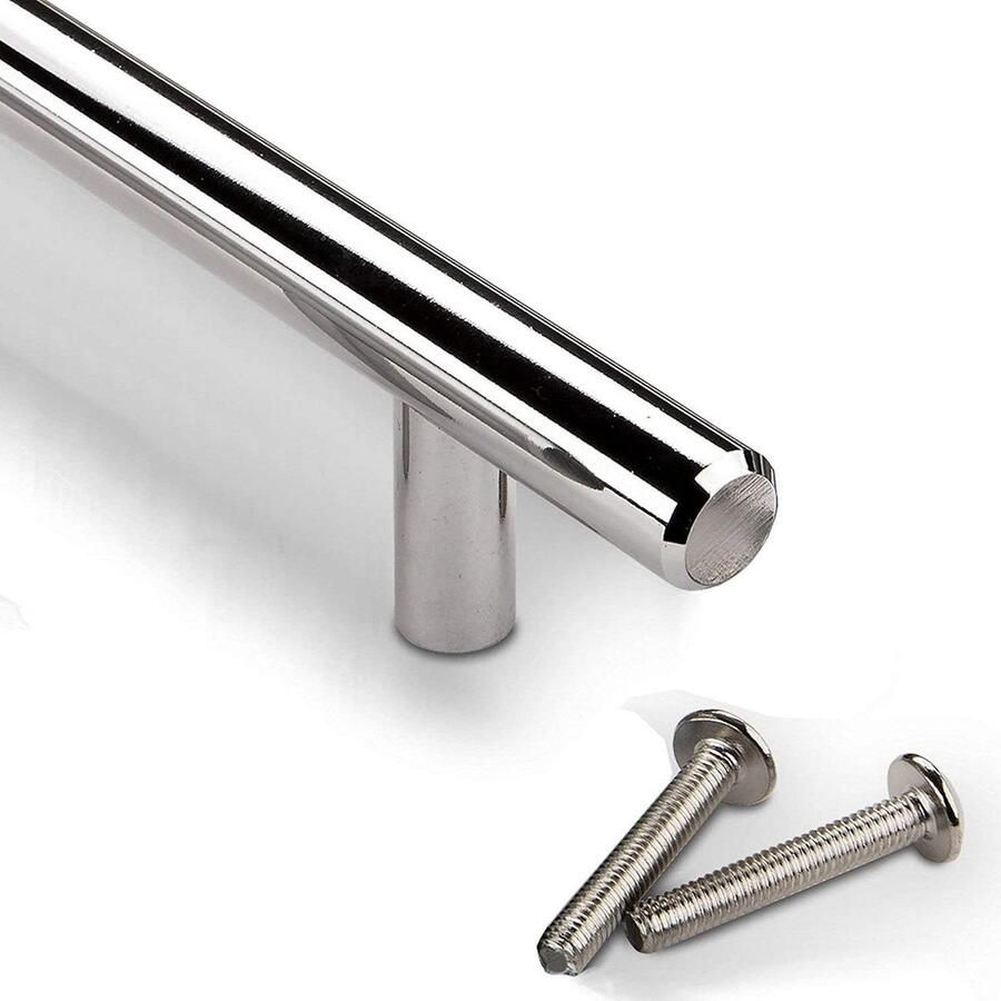Meubelgreep G11 Boorgatafstand 128 mm Chroom gepolijst Stanghandgreep-relinggreep Modern en Stijlvol