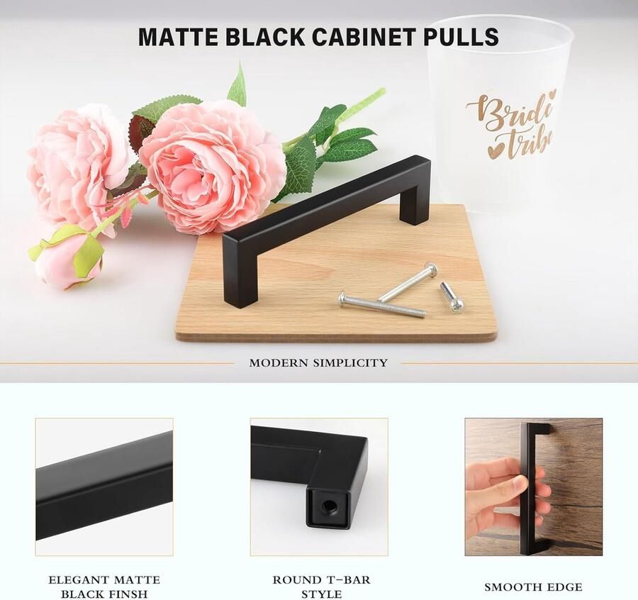 Keukenkast handgrepen zwart 8 stuks 128 mm keukengrepen meubelgrepen roestvrij staal handgrepen voor keukenkasten lade meubels en woondecoratie - Foto 3