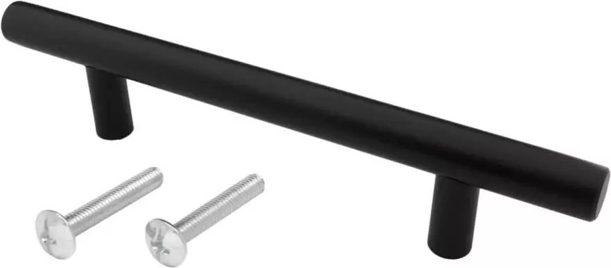 Meubelgreep Rond Zwart 252x12x192mm T-Model RVS Inclusief montageschroeven Handgreep