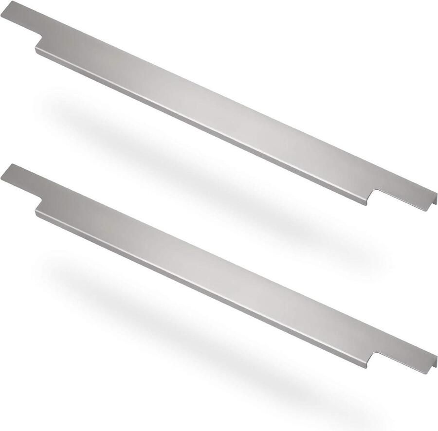 Meubelgreep Slim Lengte 395 mm Chroom mat Moderne BLANKETT Greeplijst van geborsteld staal