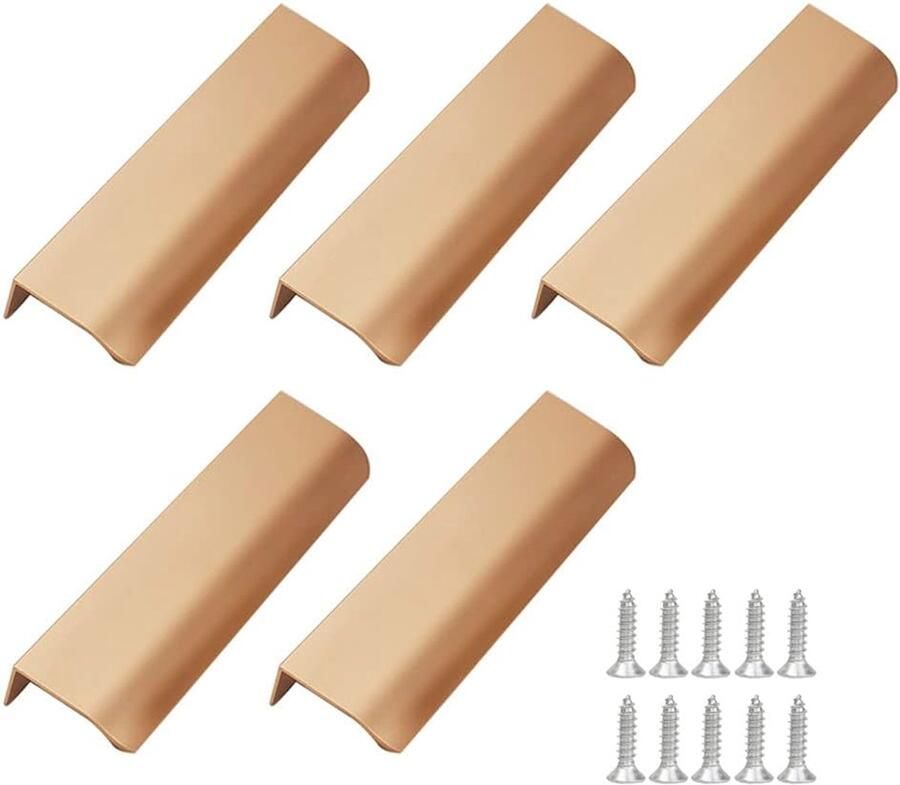 Ibenzoa Elegant Set van 5 Roze Gouden Handgrepen Voor Kasten Lades en Meubels
