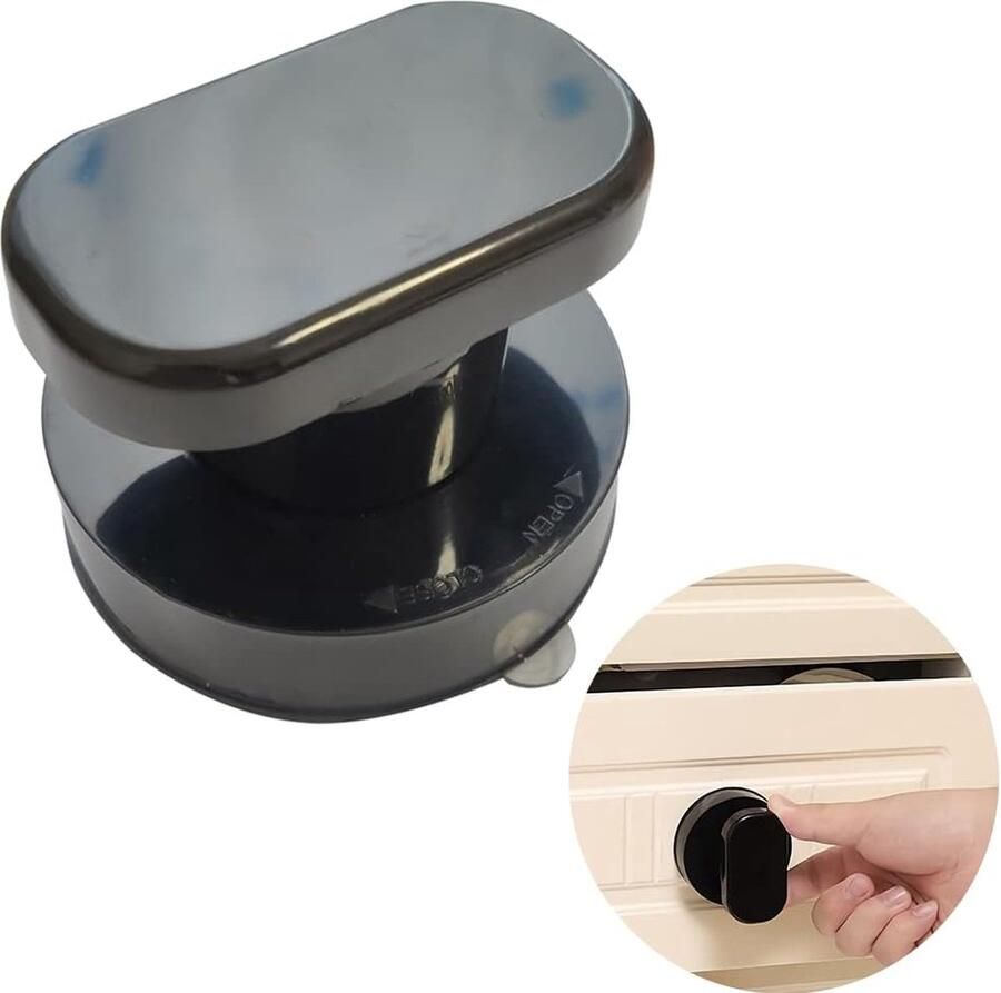 Meubelgreep Zelfklevend handvat Kleine handgreep voor glazen deuren en ramen zuignapgrepen voor schuifdeuren niet-markerende ladegrepen kastgrepen badkamer- en toiletdekselgreep (zwart)