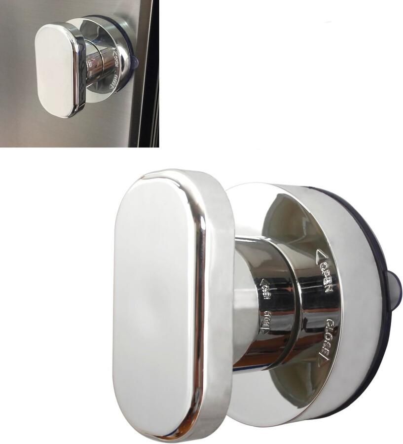 Meubelgreep Zelfklevend handvat Zuignapgrepen voor schuifdeuren Badkamer- en toiletdekselgreep Geschikt voor glazen deuren schuifdeuren en kastdeuren (Zilver)
