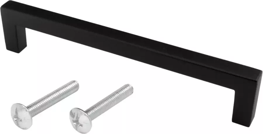 Meubelgreep Zwart 235x12x12mm Vierkant Inclusief montageschroeven Handgreep