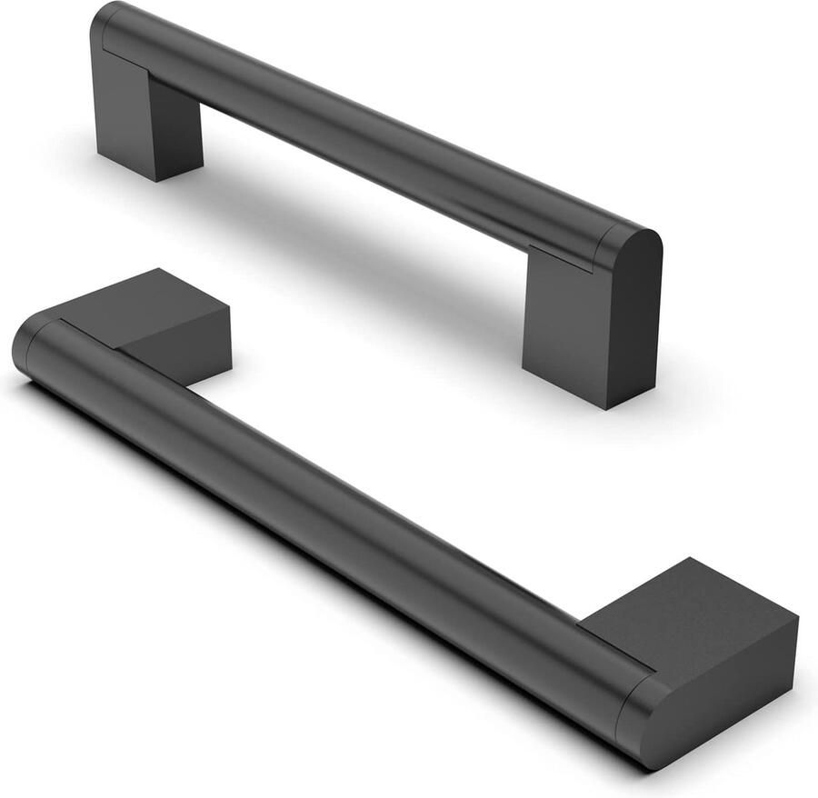 Meubelgrepen 10 stuks 128 mm boorgatafstand roestvrij staal meubelgrepen kastgrepen keuken kastgreep gebruikt voor deurgreep van badkamerdeur kledingkast (mat zwart)