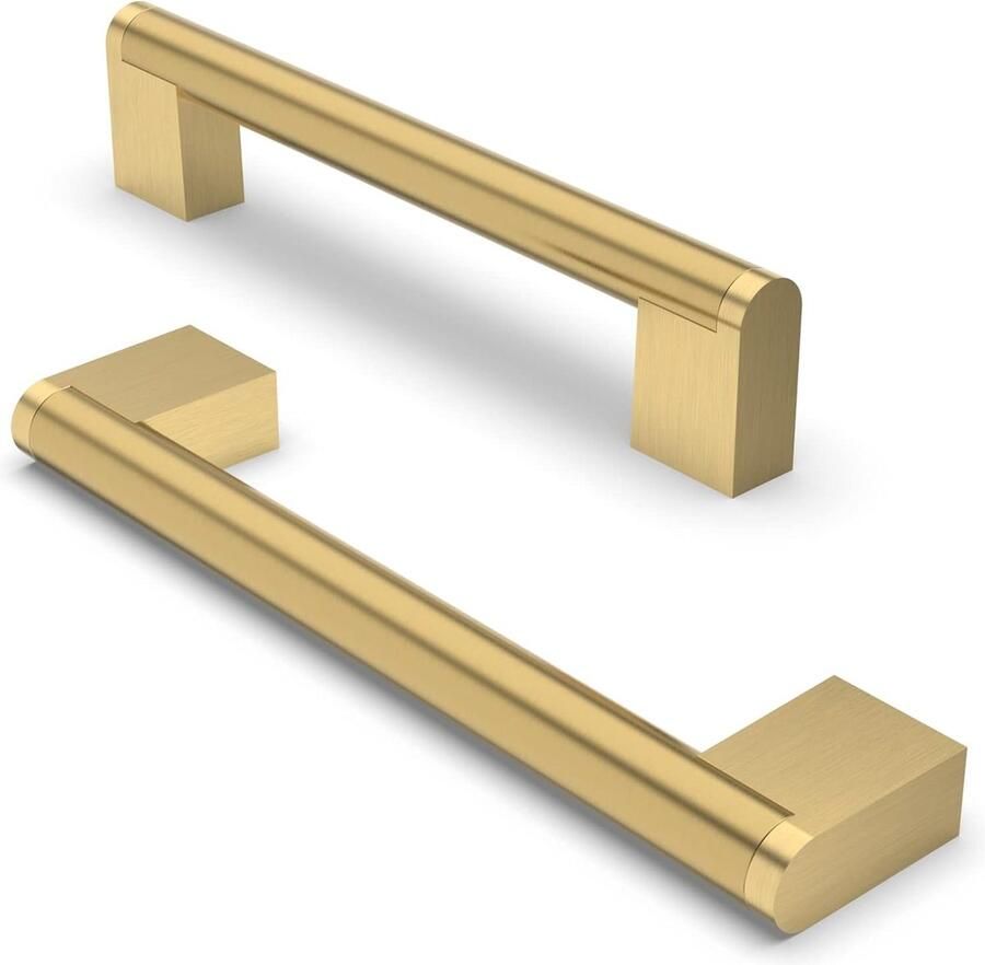 Meubelgrepen 10 stuks 128 mm boorgatafstand roestvrij staal meubelgrepen kastgrepen keuken kastgreep geschikt voor deurgreep van badkamerdeur kledingkast (messing)