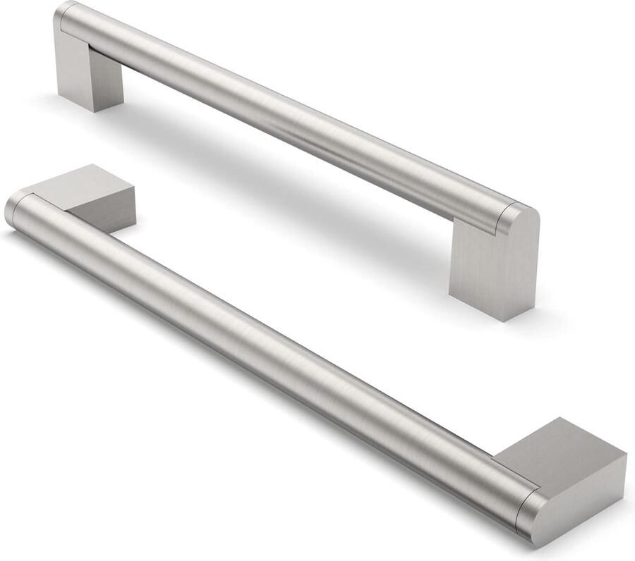 Meubelgrepen 10 stuks 192 mm boorgatafstand roestvrij staal meubelgrepen kastgrepen keuken kastgreep gebruikt voor deurgreep van badkamerdeur kledingkast (geborsteld satijnnikkel)