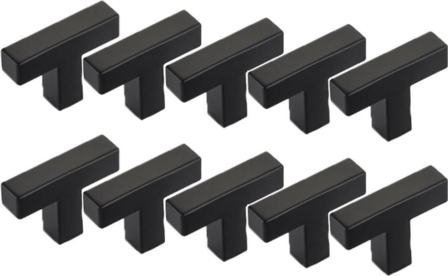 Meubelgrepen 10 Stuks Zwart 5*3.5*1.2 CM RVS Enkel gat Vierkante Kast knoppen Lade knoppen Meubelknoppen Kast Handvatten Handgreep Meubelbeslag Geschikt Voor Meubels kast en lade