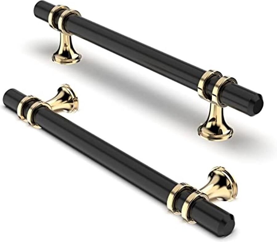Meubelgrepen 128 mm 10 stuks Kastgrepen Keukenkastgreep voor Deurgreep van Badkamerdeur en Kledingkast Goud en Zwart