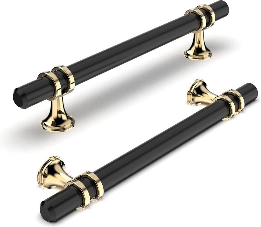 10 stuks meubelgrepen 128 mm boorgatafstand deurgreep badkamerdeur kledingkast goud zwart