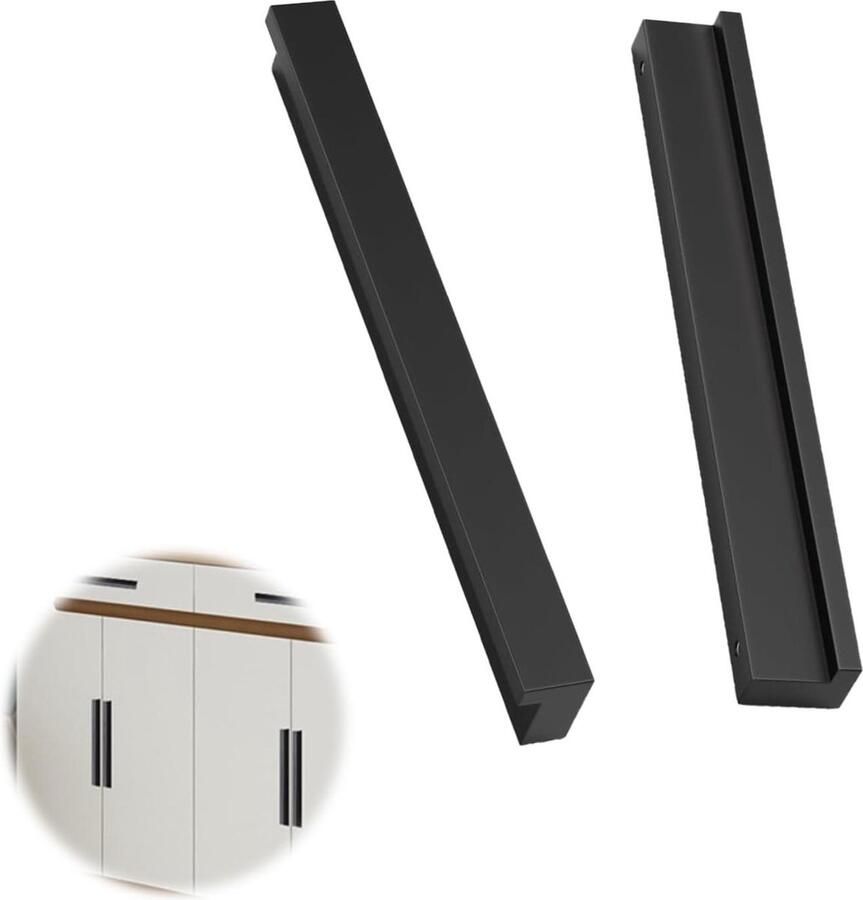 Meubelgrepen 128mm Aluminiumlegering Zwart 2 Stuks Voor Keukenkasten