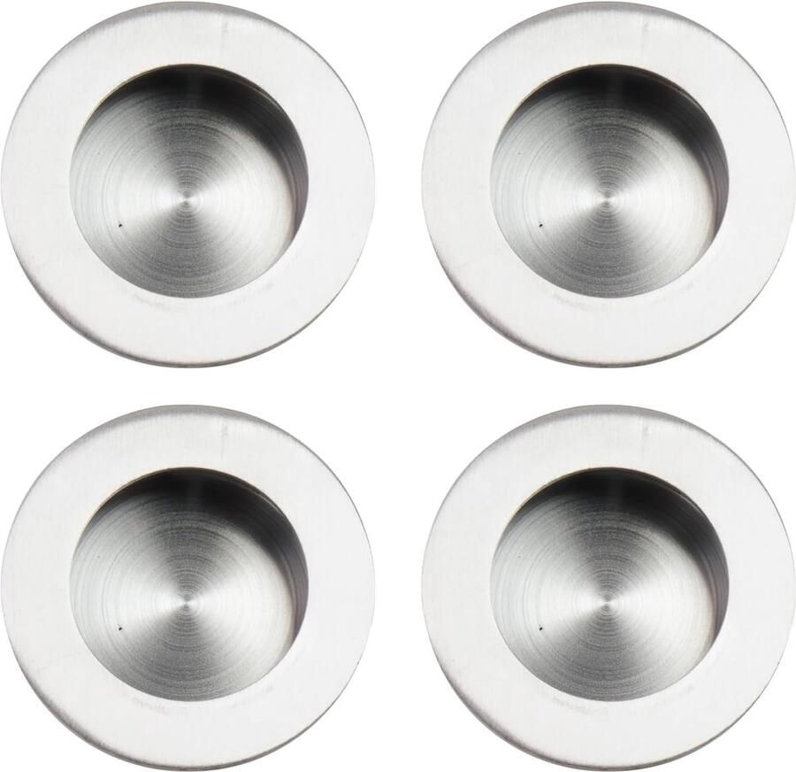 Meubelgrepen 4 Stuks RVS Zilver Met schroeven Rond 50×40 mm Komgreep Meubelgreep Handgreep Meubelbeslag Handgrepen kast Handgrepen voor deur Voor lade kast en deur