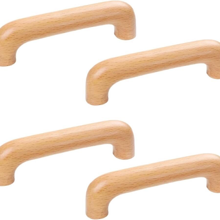 Meubelgrepen 4 stuks voor moderne houten meubels 96 mm ladeknoppen keukenkasten met schroeven gebogen handgrepen laden meubels keuken
