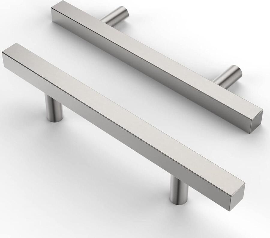 Meubelgrepen geborsteld nikkel 128 mm gatafstand keukenkasten kledingkast 10-pack