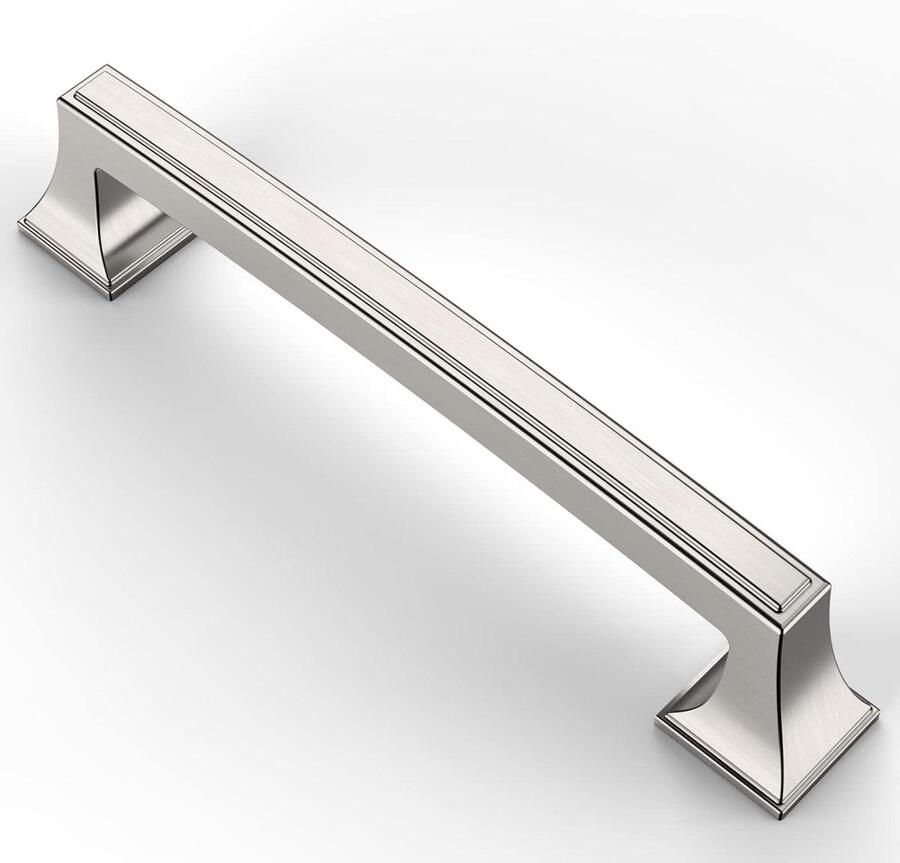 Meubelgrepen geborsteld nikkel 128 mm gatafstand set van 6 keukenkasten kastgrepen ladegrepen deurgrepen voor keukenkasten kledingkasten