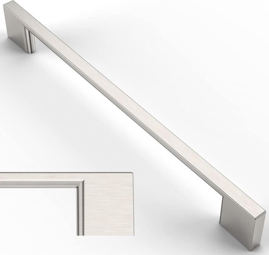 Meubelgrepen geborsteld nikkel 320 mm gatafstand lades zinklegering handgrepen voor keukenkasten kasten laden deurgrepen kledingkast 6 stuks